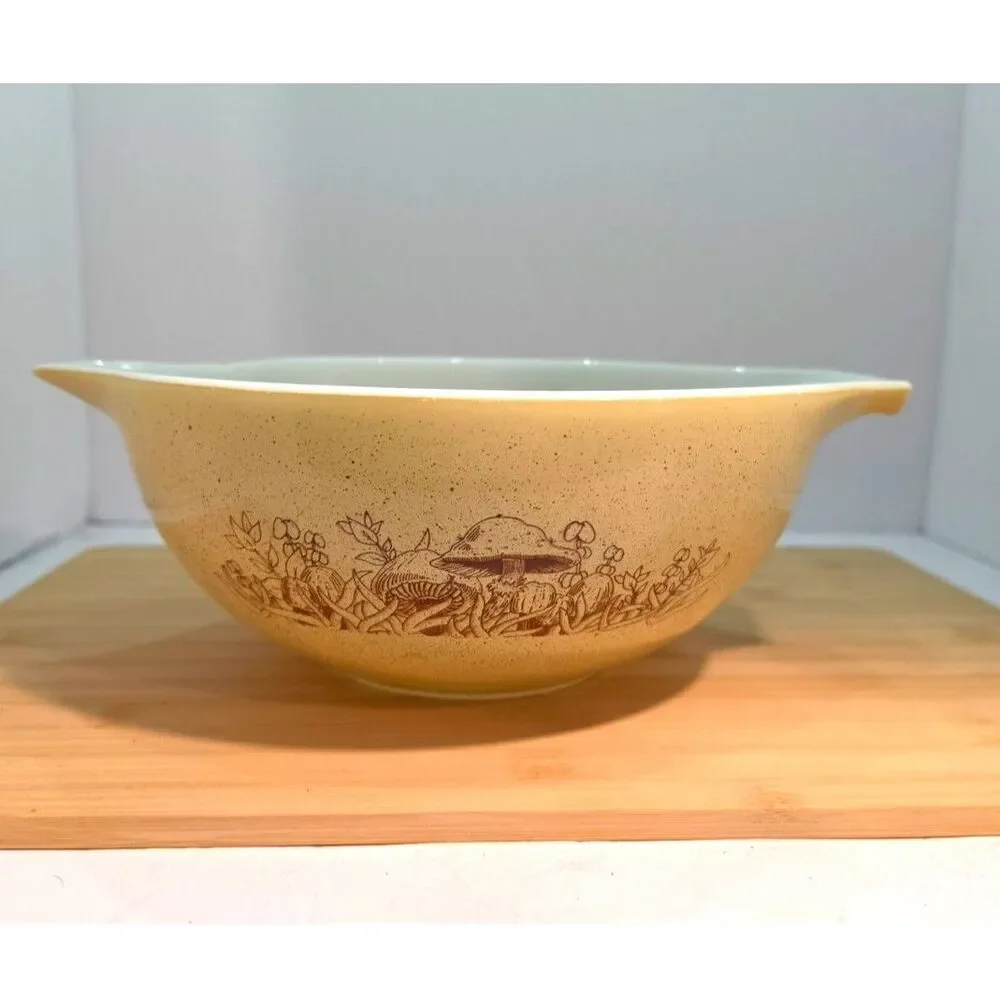 Vintage Pyrex Forest Fancies 443 444 Cinderella Bowl Set of 2 Mushroom